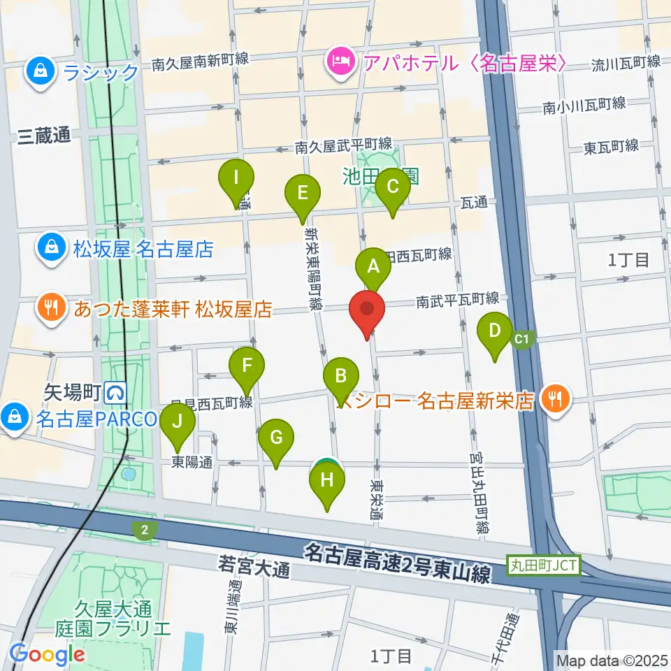 名古屋ビジュアルアーツ・アカデミー周辺のコンビニエンスストア一覧地図