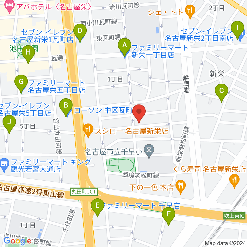 スタジオオフサイド周辺のコンビニエンスストア一覧地図