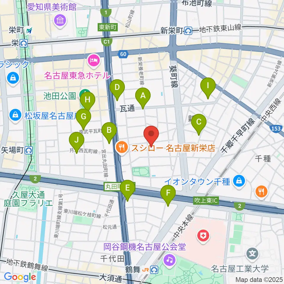 スタジオオフサイド周辺のコンビニエンスストア一覧地図