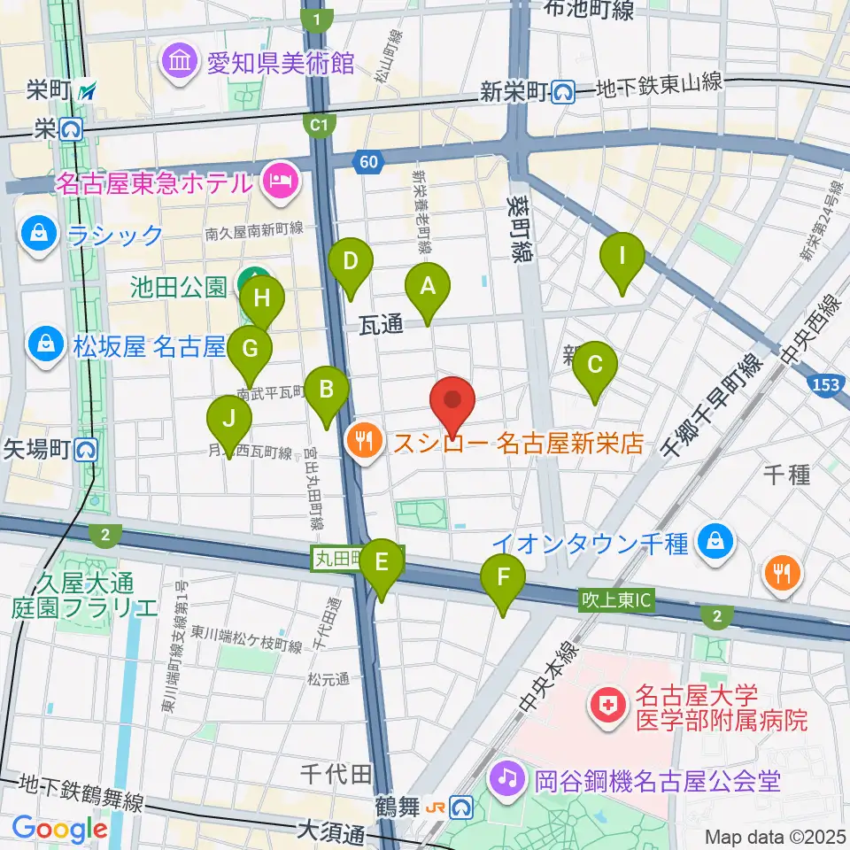 スタジオオフサイド周辺のコンビニエンスストア一覧地図