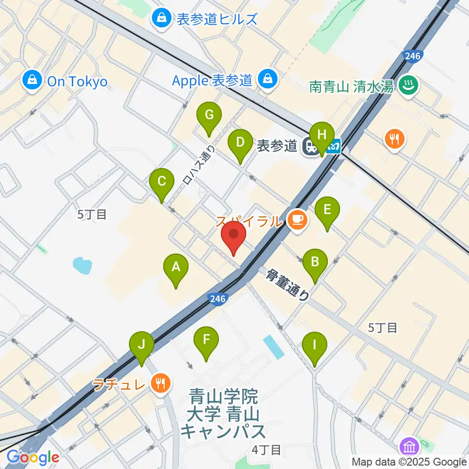 カワイミュージックスクール青山周辺のコンビニエンスストア一覧地図