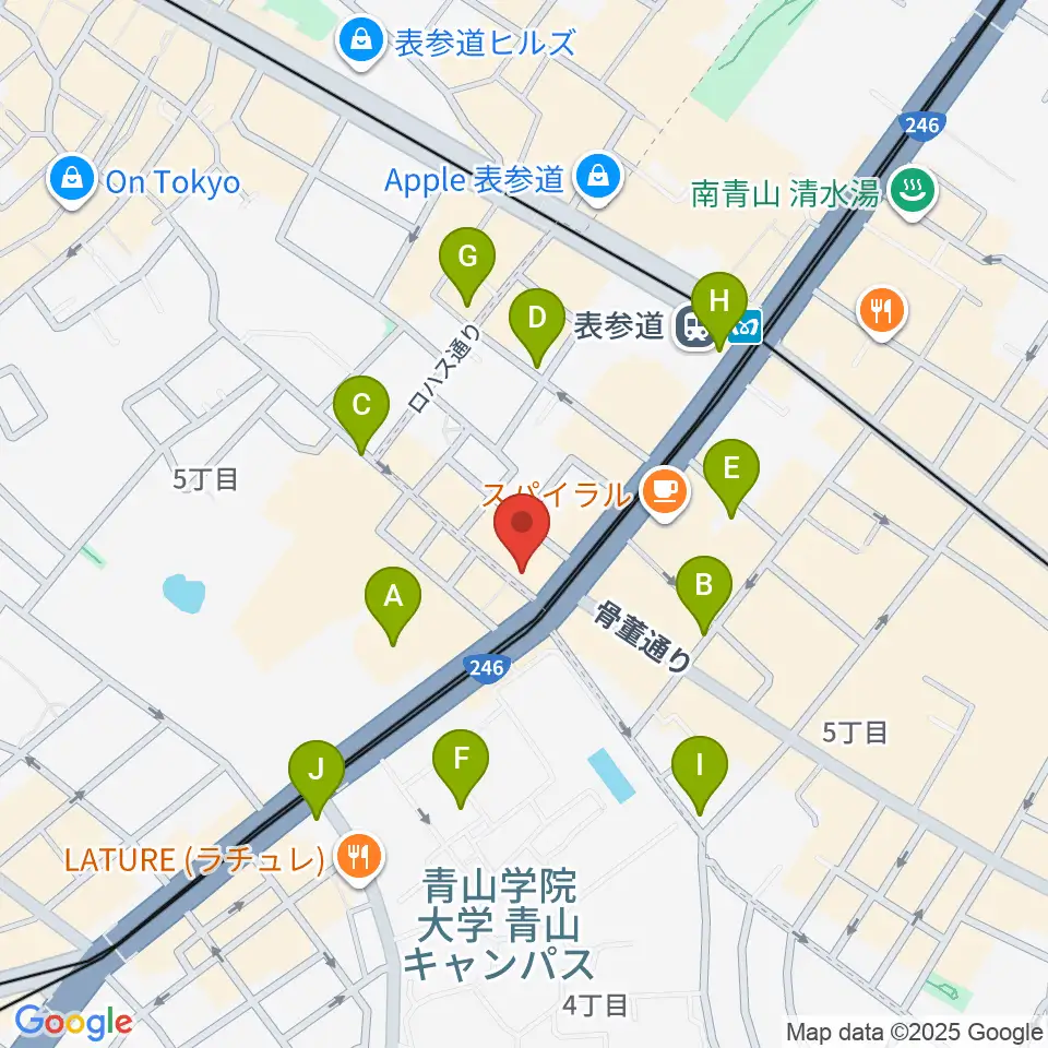 カワイミュージックスクール青山周辺のコンビニエンスストア一覧地図