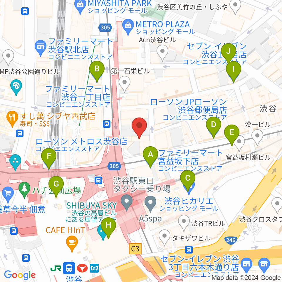 ミウラピアノスタジオ周辺のコンビニエンスストア一覧地図