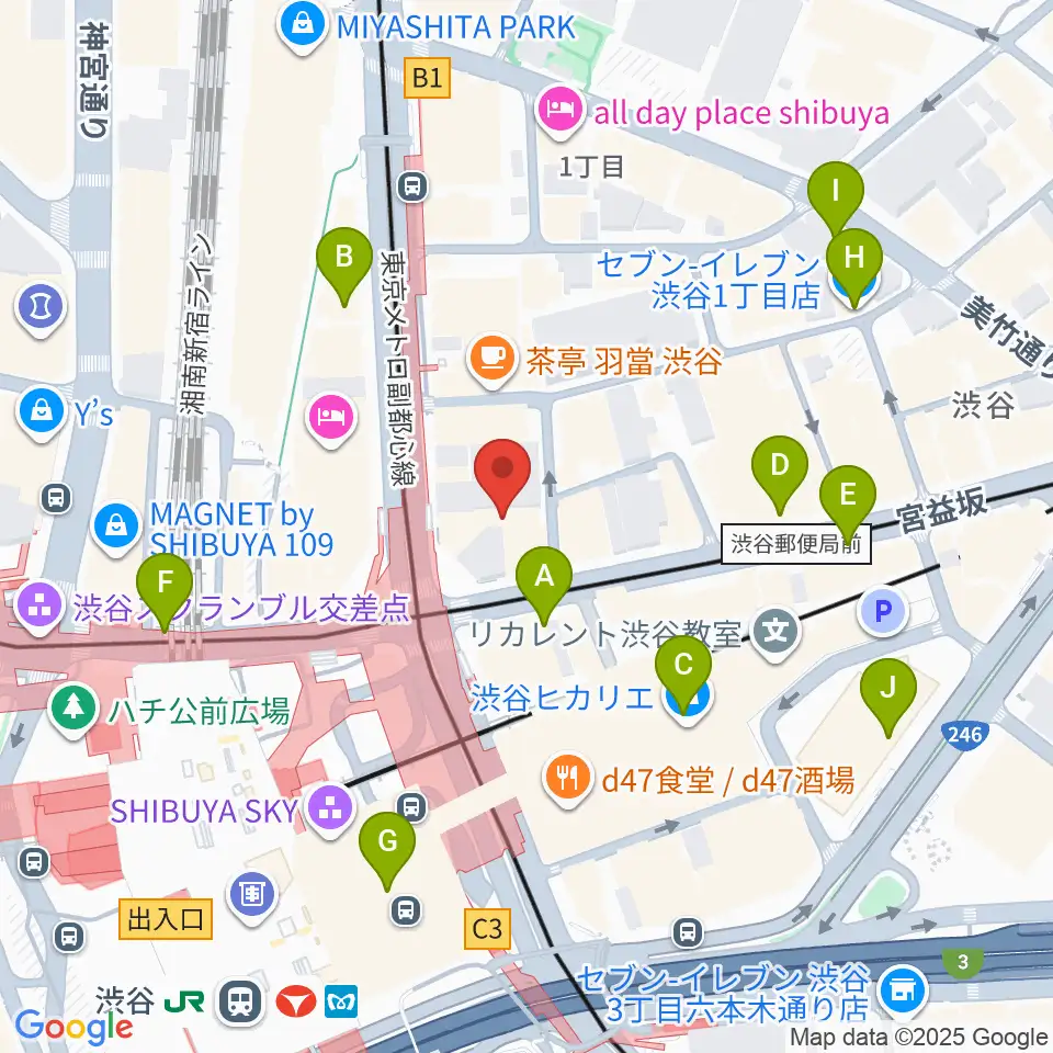 ミウラピアノスタジオ周辺のコンビニエンスストア一覧地図