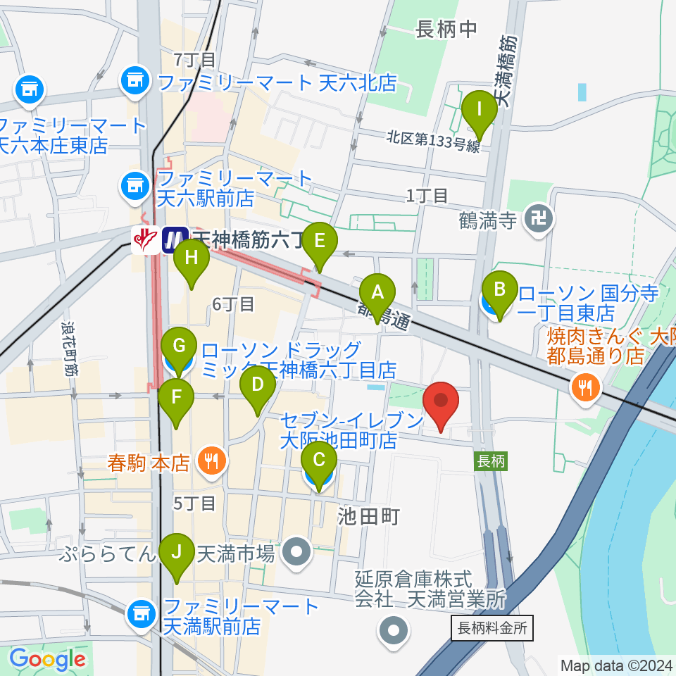 ココサウンド周辺のコンビニエンスストア一覧地図