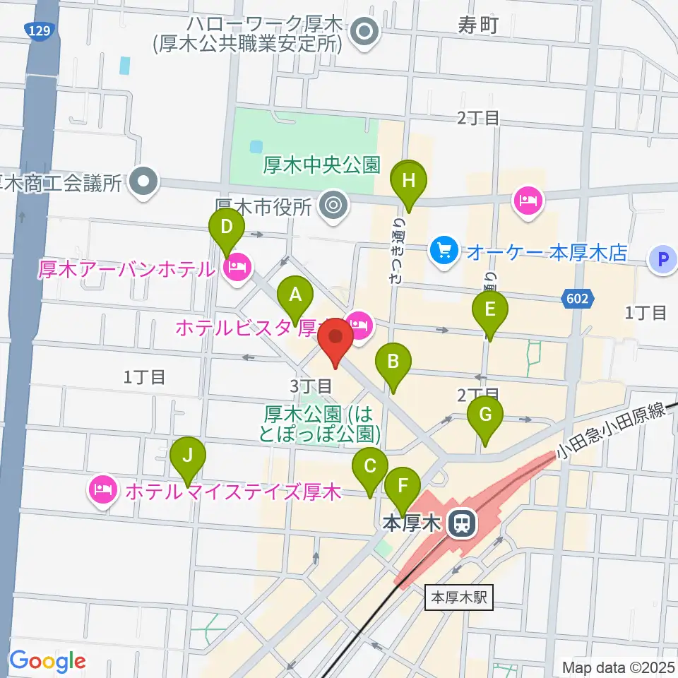 クラウドナインスタジオ 本厚木店周辺のコンビニエンスストア一覧地図