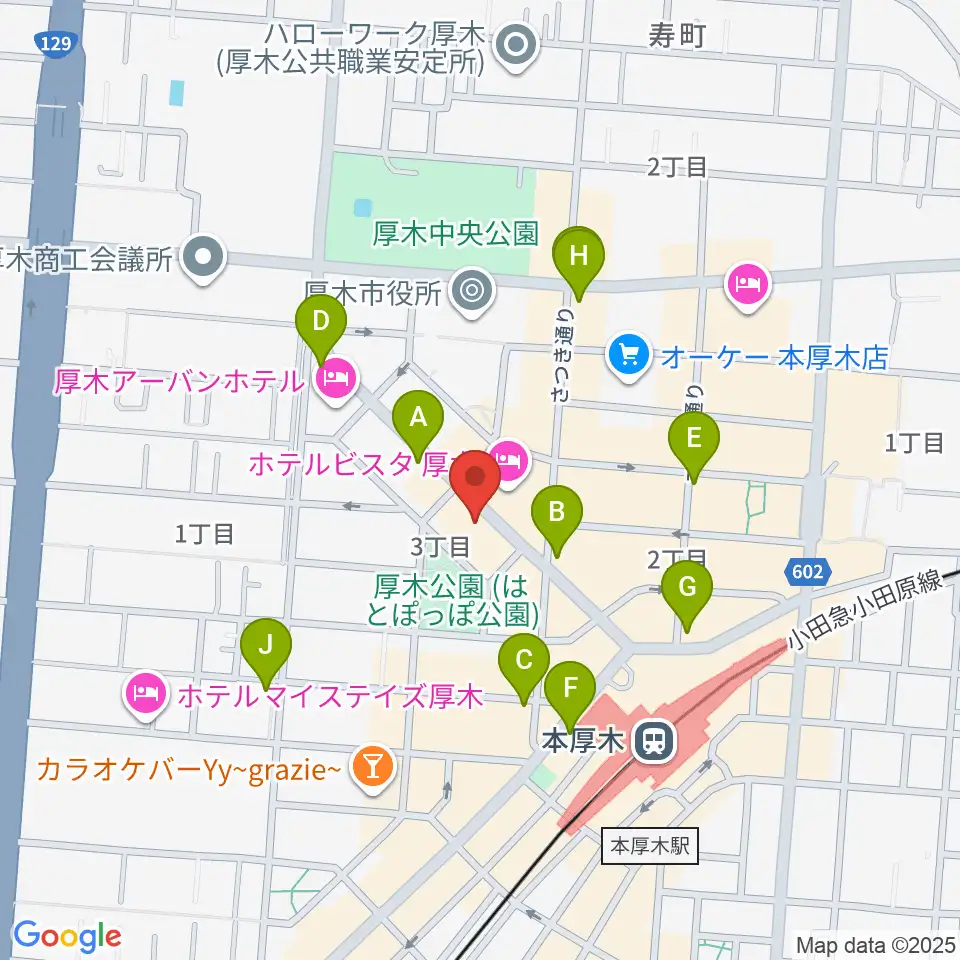 クラウドナインスタジオ 本厚木店周辺のコンビニエンスストア一覧地図