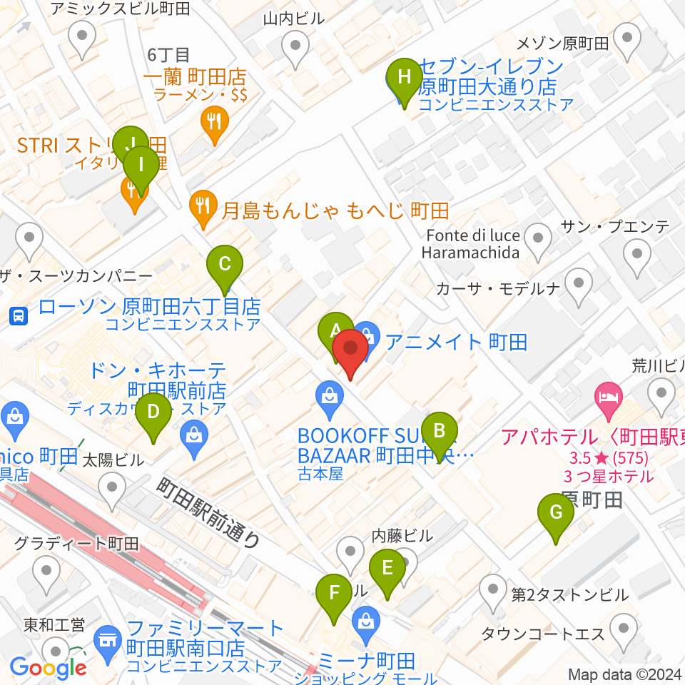 クラウドナインスタジオ 町田店周辺のコンビニエンスストア一覧地図