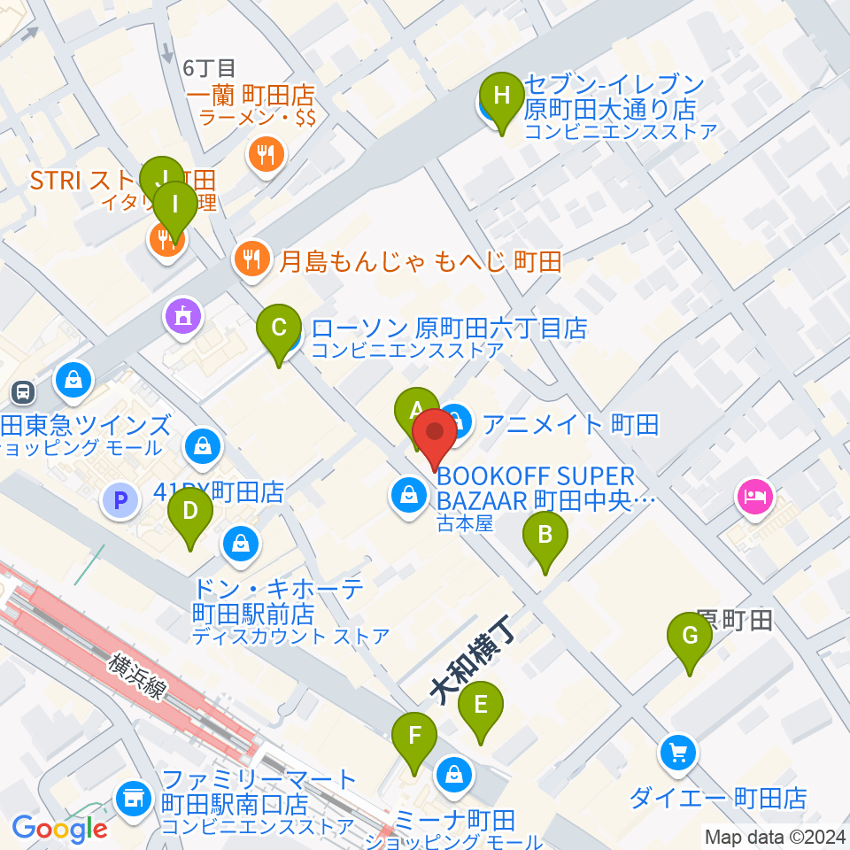 クラウドナインスタジオ 町田店周辺のコンビニエンスストア一覧地図