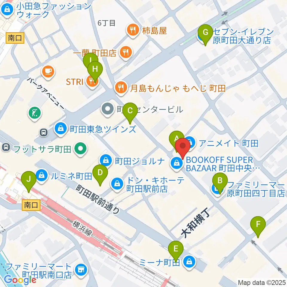 クラウドナインスタジオ 町田店周辺のコンビニエンスストア一覧地図