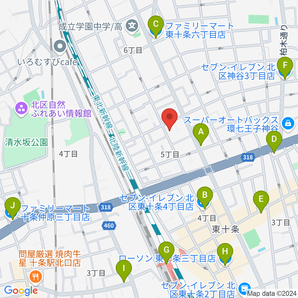 東十条スタジオＪ周辺のコンビニエンスストア一覧地図