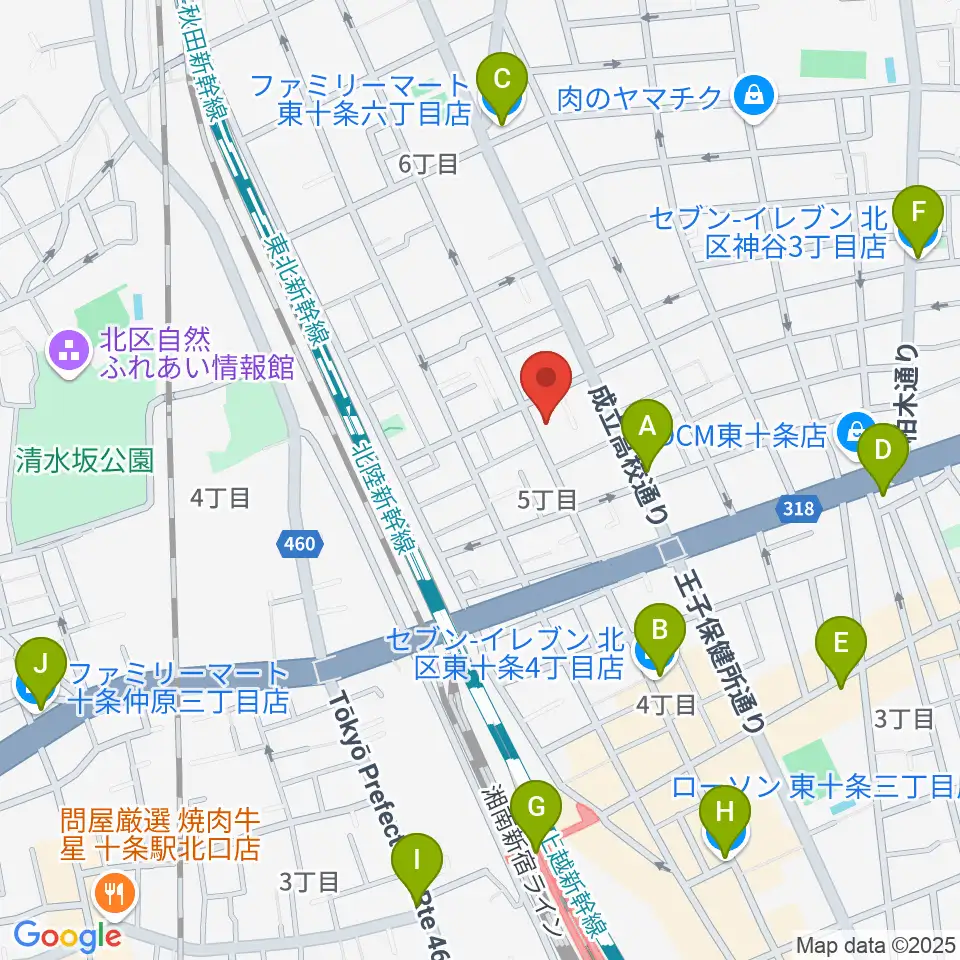 東十条スタジオJ周辺のコンビニエンスストア一覧地図
