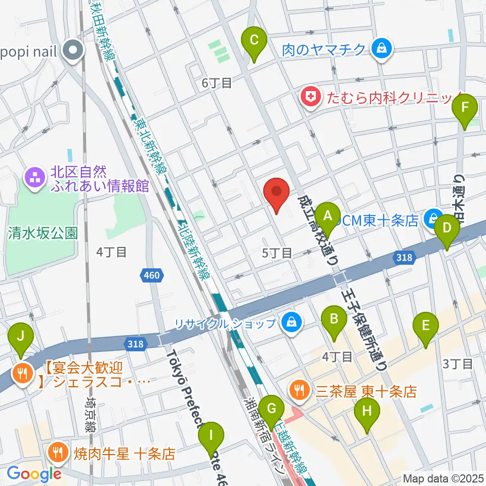東十条スタジオJ周辺のコンビニエンスストア一覧地図