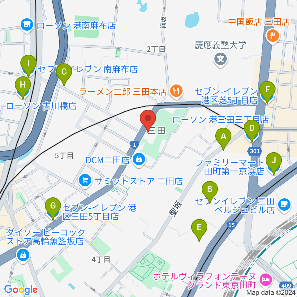 スタジオアワーハウス周辺のコンビニエンスストア一覧地図