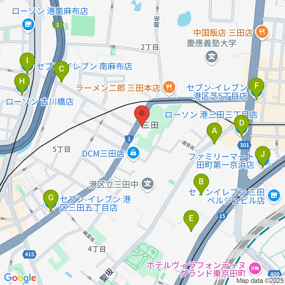 スタジオアワーハウス周辺のコンビニエンスストア一覧地図