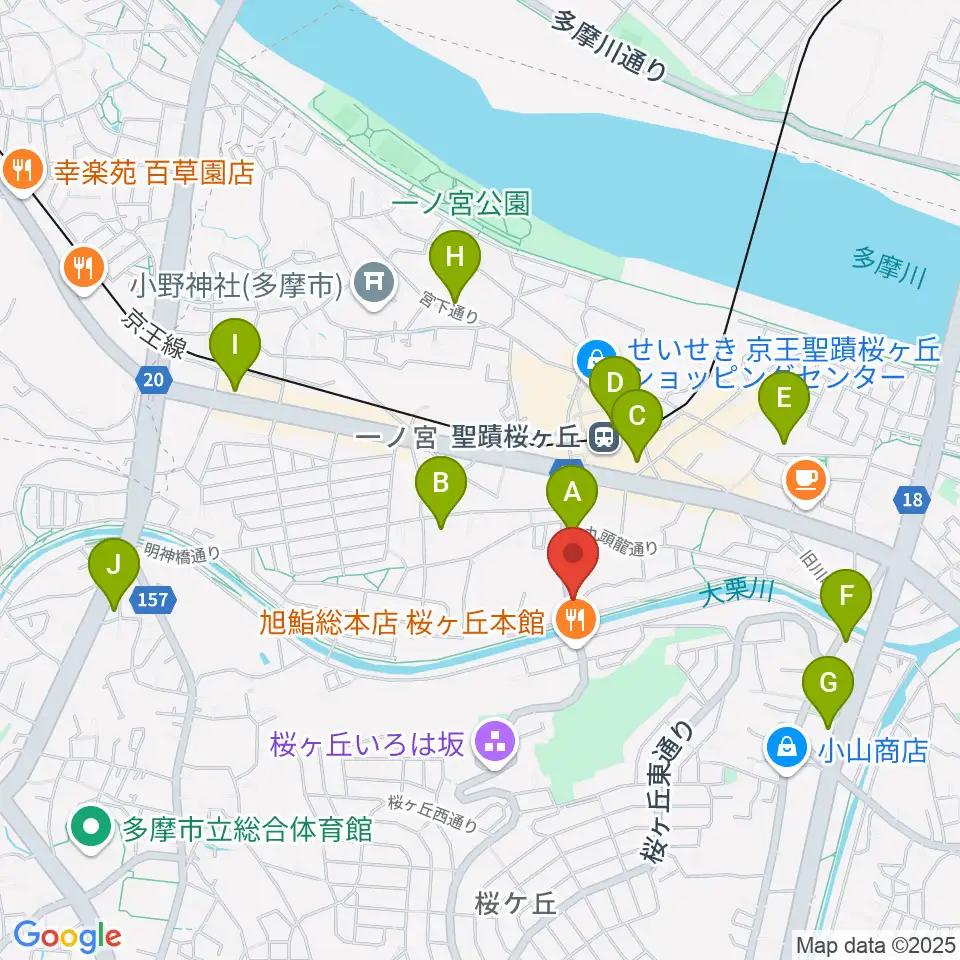 studioABR 聖蹟桜ヶ丘店周辺のコンビニエンスストア一覧地図