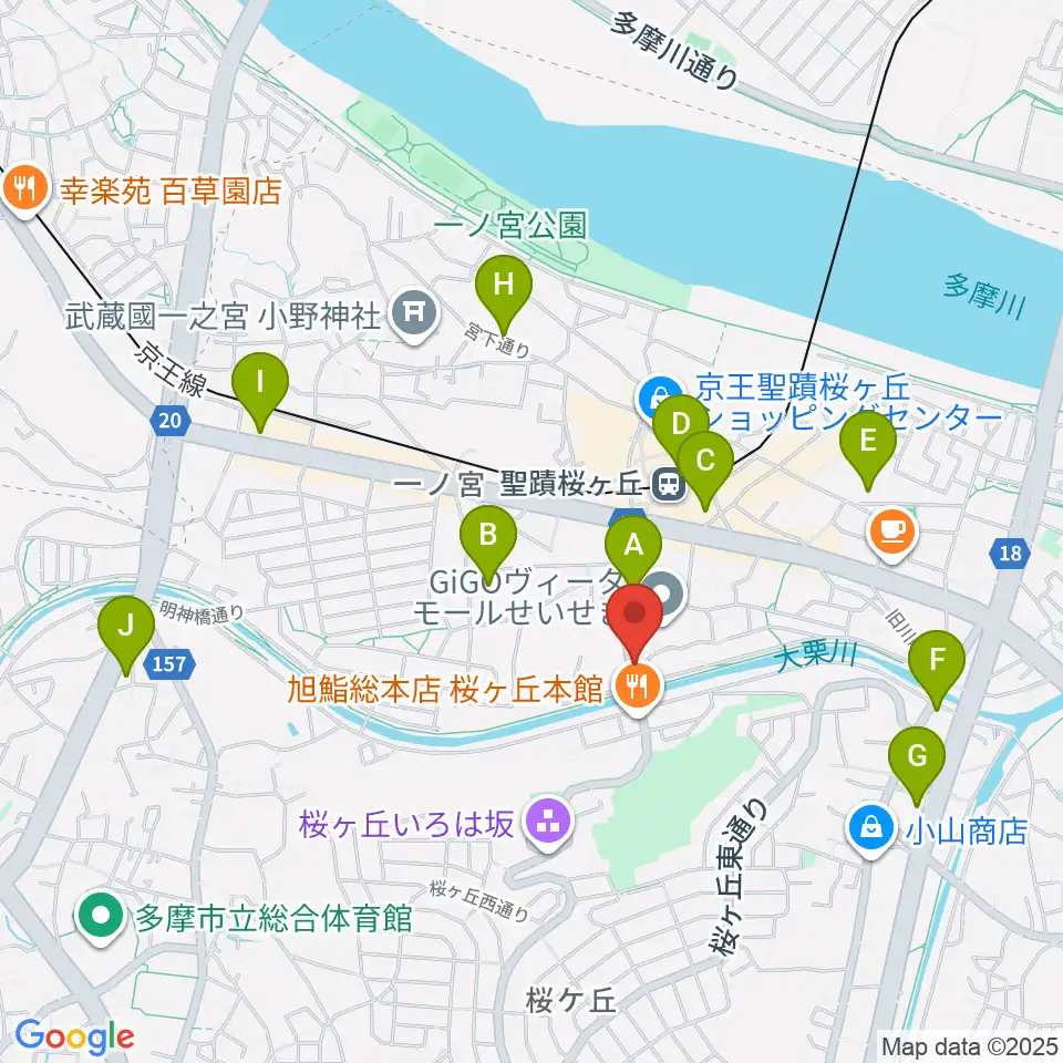 studioABR 聖蹟桜ヶ丘店周辺のコンビニエンスストア一覧地図