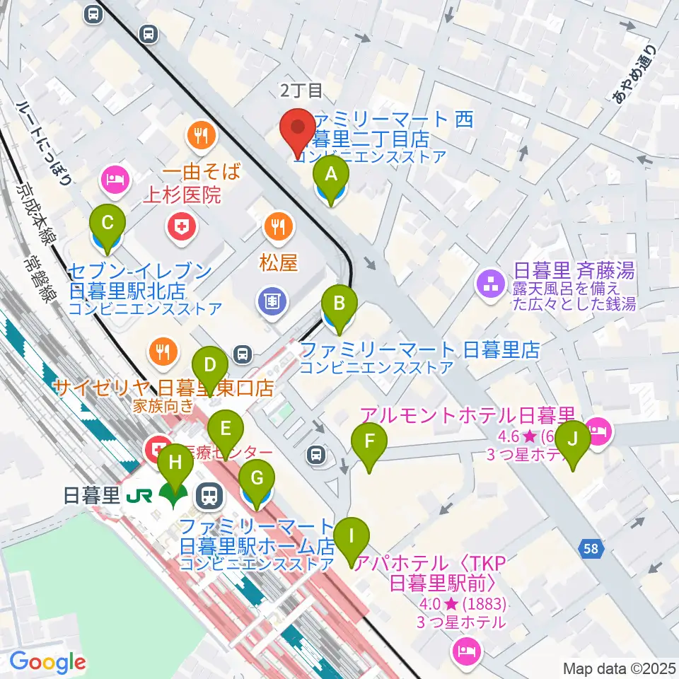 クレシェンドスタジオ周辺のコンビニエンスストア一覧地図