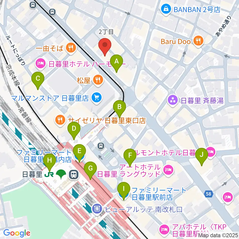 クレシェンドスタジオ周辺のコンビニエンスストア一覧地図