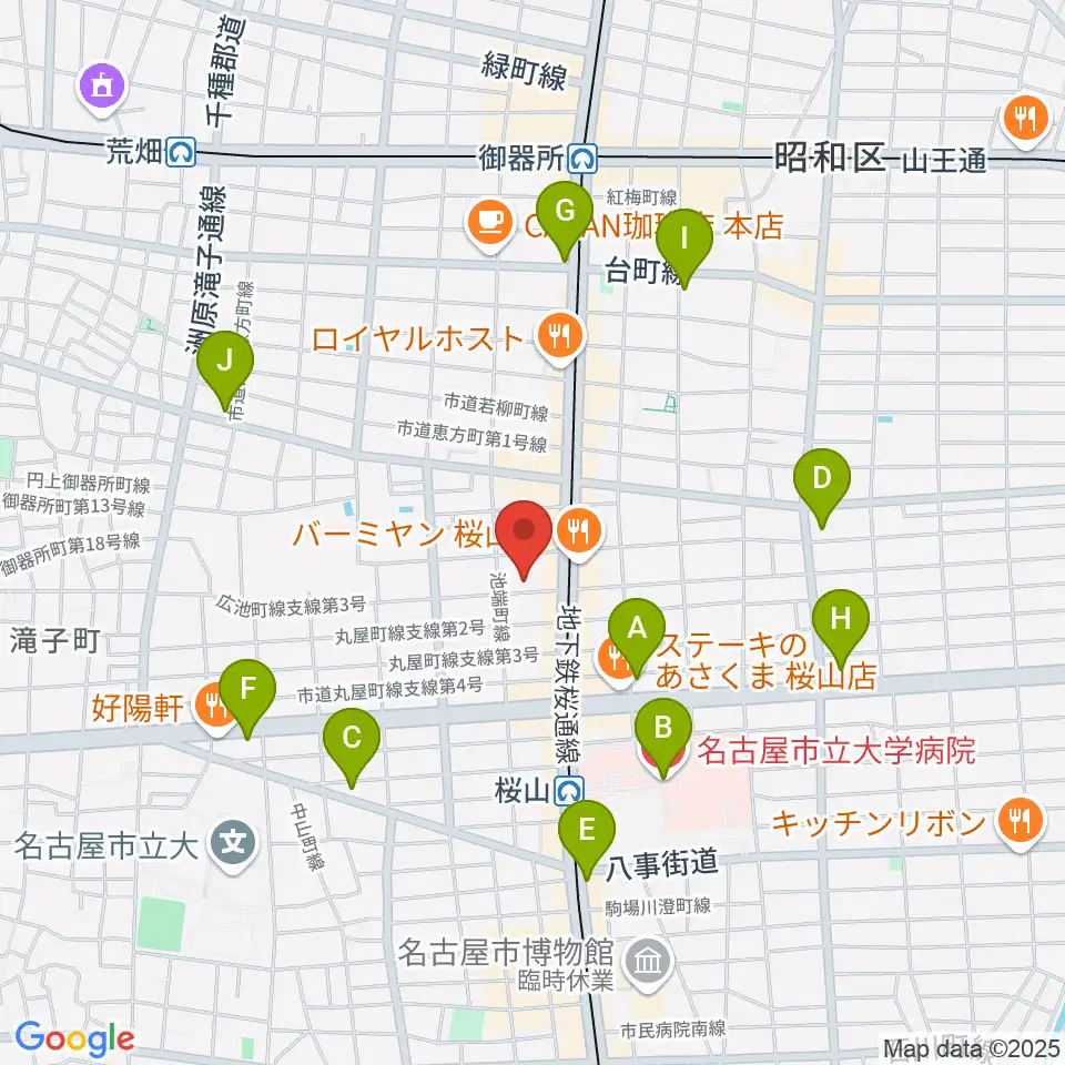 愛曲楽器 桜山本店周辺のコンビニエンスストア一覧地図