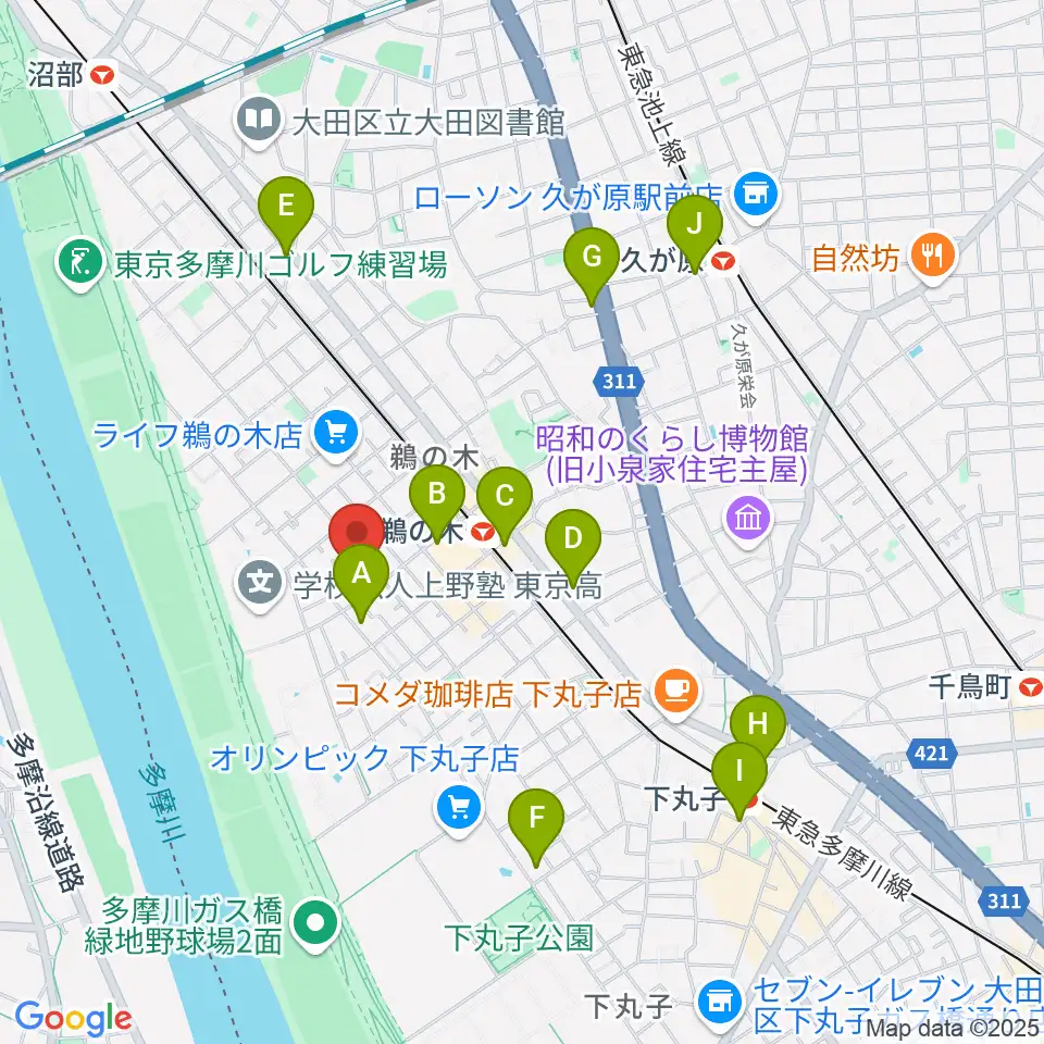 亀吉音楽堂周辺のコンビニエンスストア一覧地図