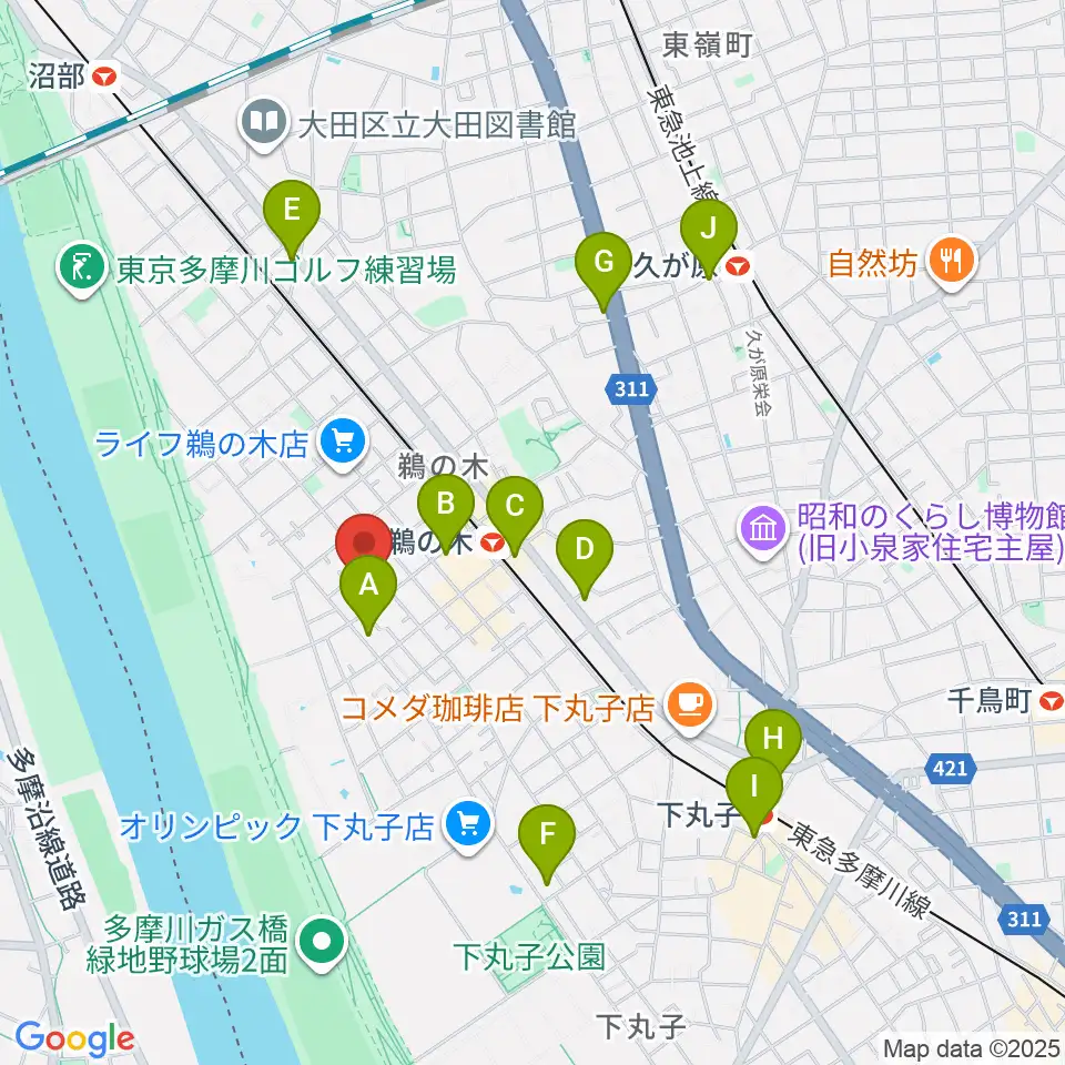 亀吉音楽堂周辺のコンビニエンスストア一覧地図