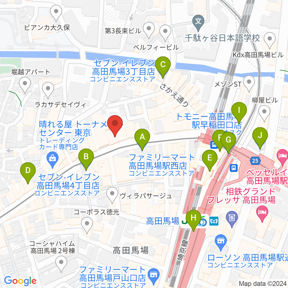 バズーカスタジオ周辺のコンビニエンスストア一覧地図