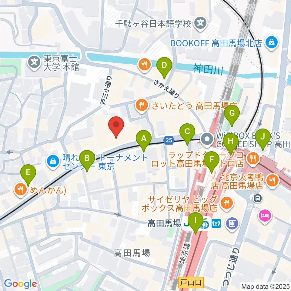 バズーカスタジオ周辺のコンビニエンスストア一覧地図