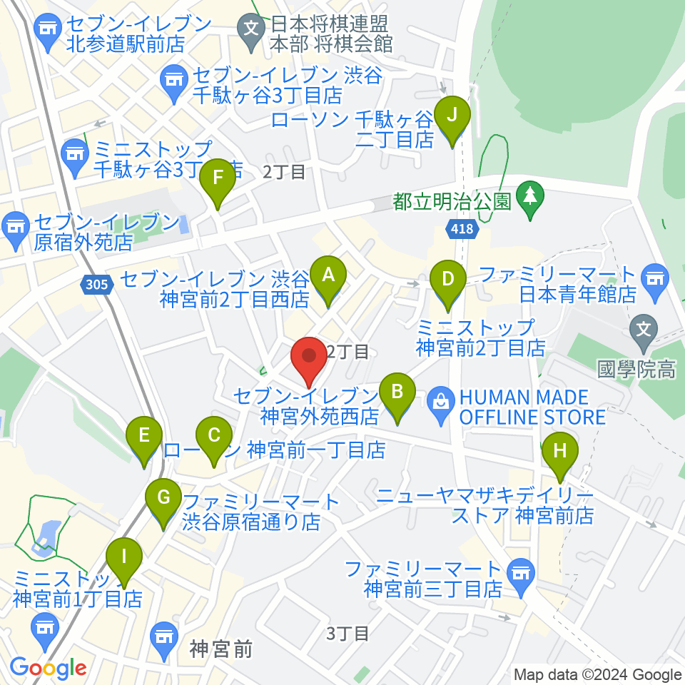 PLAZA studio周辺のコンビニエンスストア一覧地図