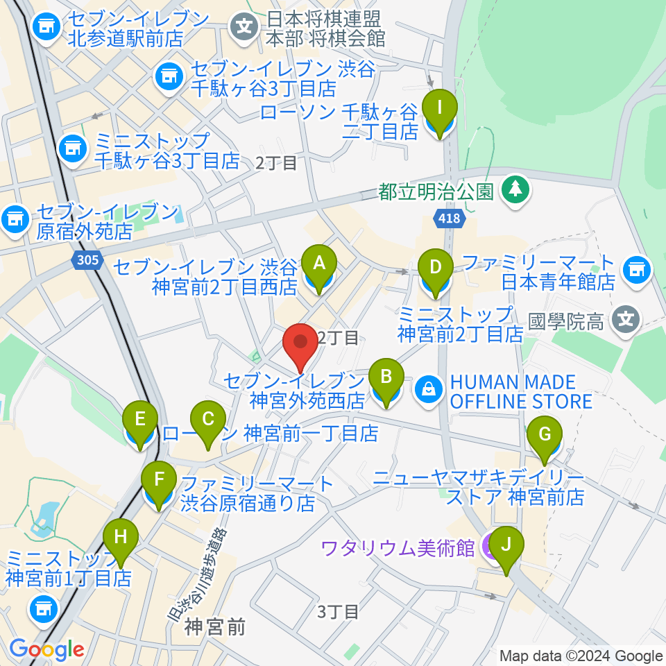 PLAZA studio周辺のコンビニエンスストア一覧地図