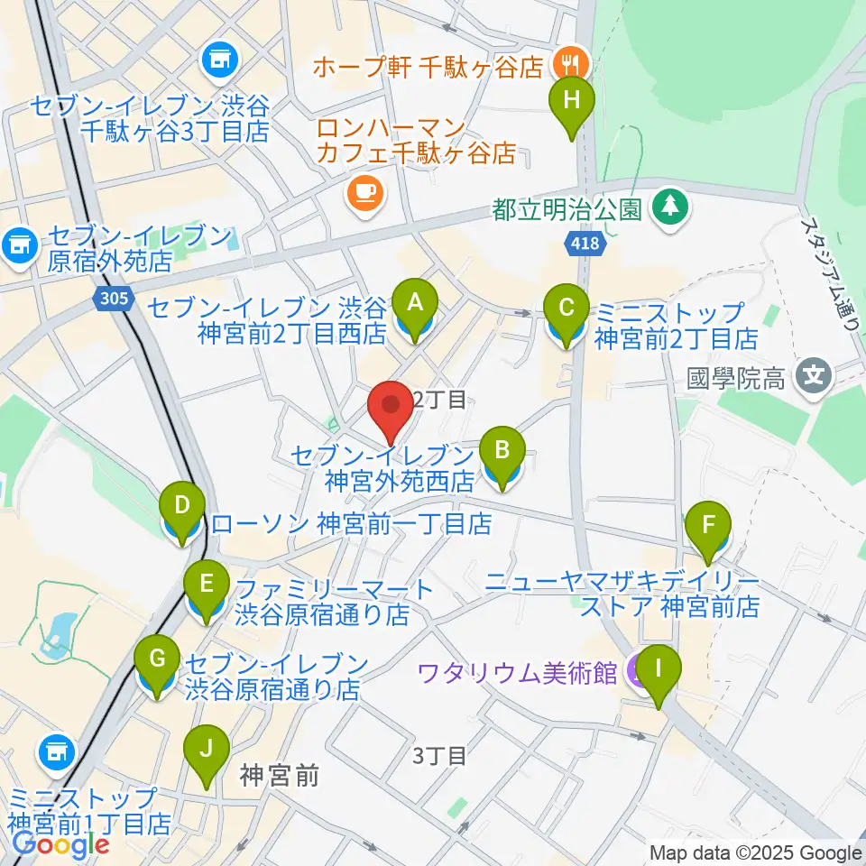 PLAZA studio周辺のコンビニエンスストア一覧地図