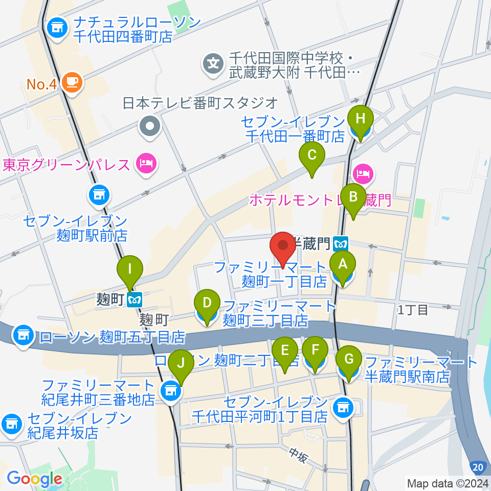 ビークルースタジオ周辺のコンビニエンスストア一覧地図