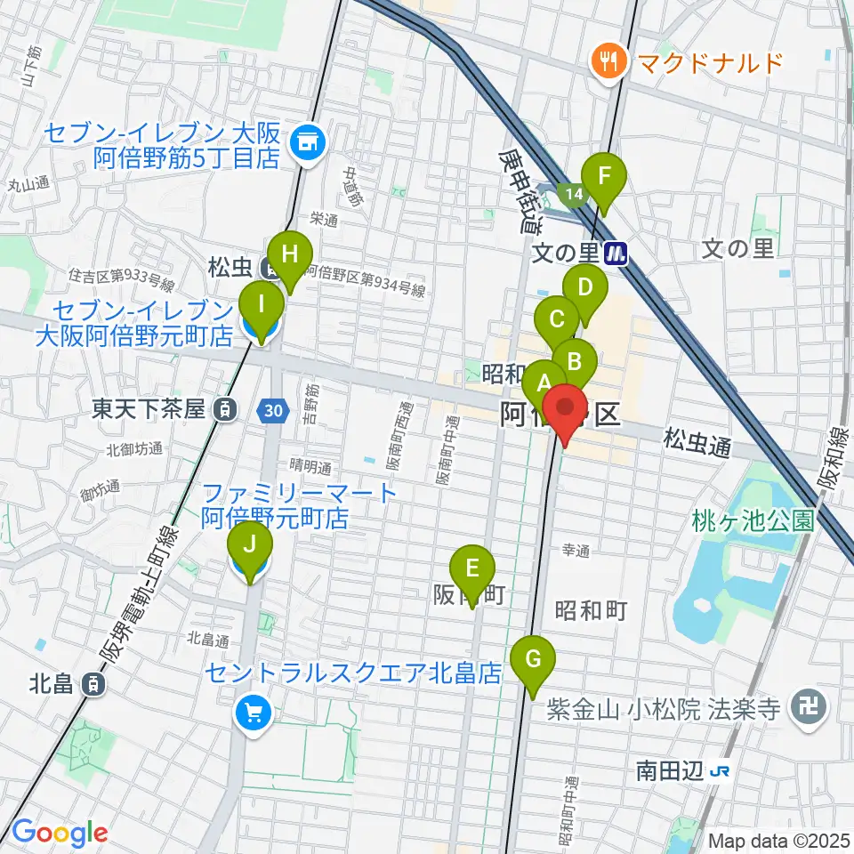 ブルームズ周辺のコンビニエンスストア一覧地図