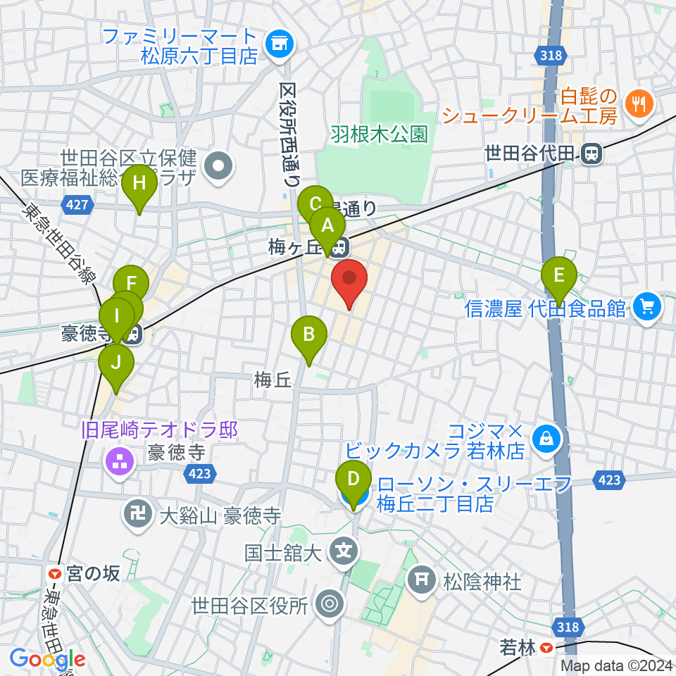 hmc studio周辺のコンビニエンスストア一覧地図