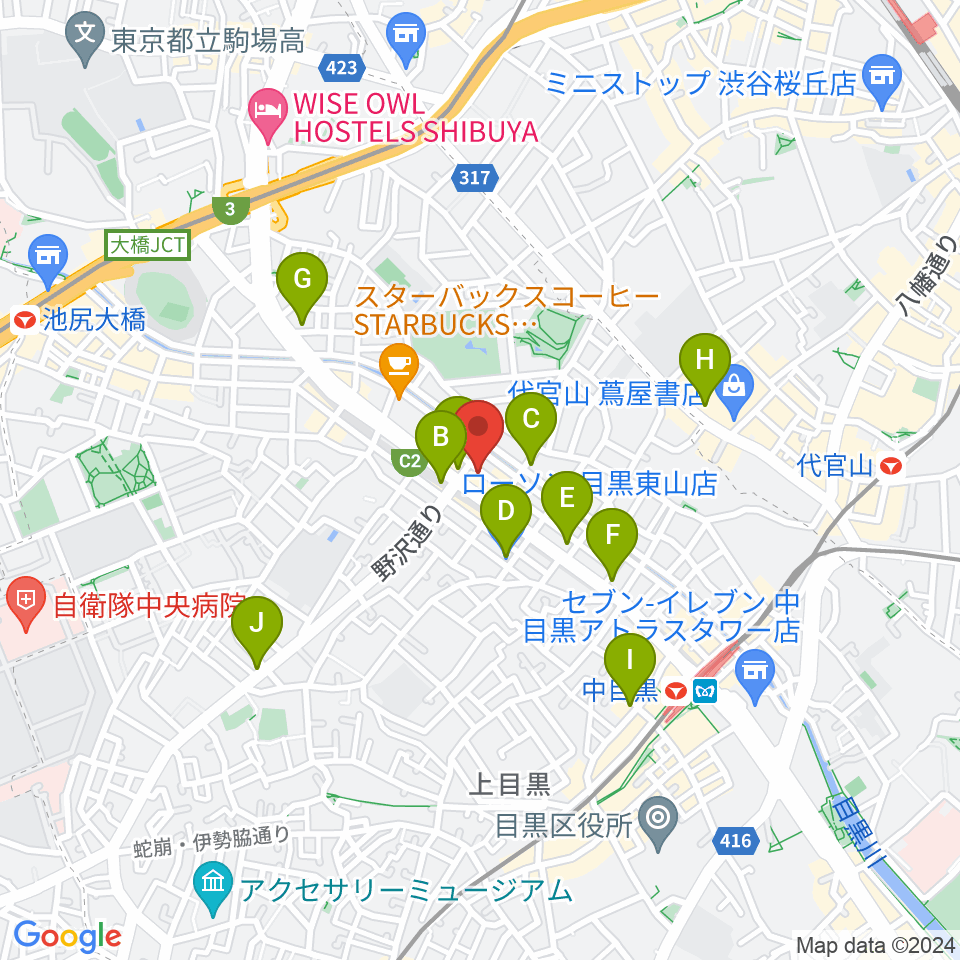 青葉台スタジオ周辺のコンビニエンスストア一覧地図