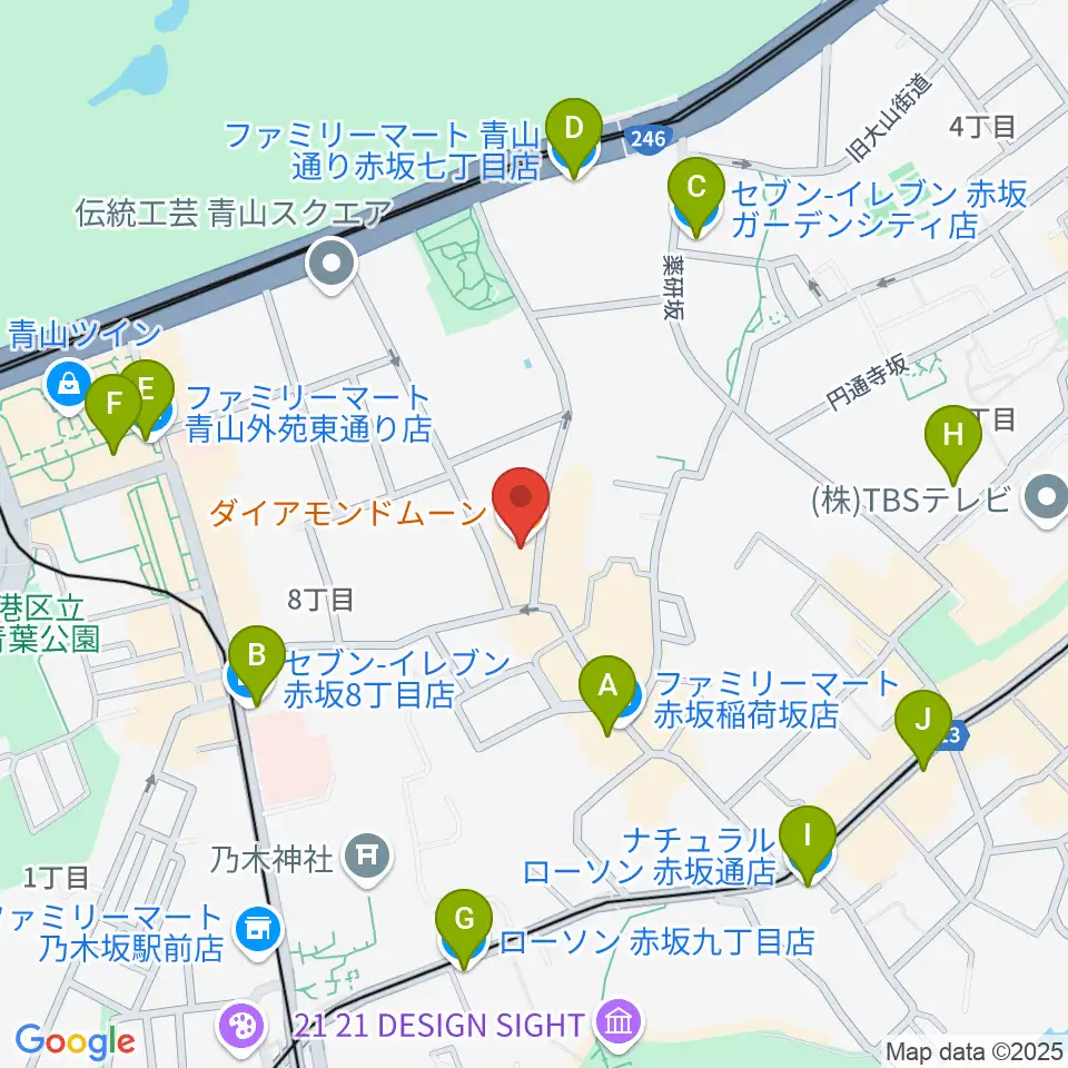 ODEN STUDIO周辺のコンビニエンスストア一覧地図