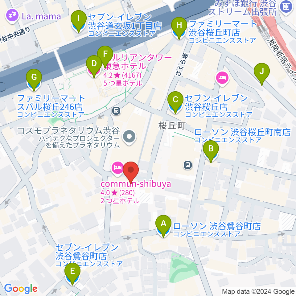 アダマンツミュージック周辺のコンビニエンスストア一覧地図