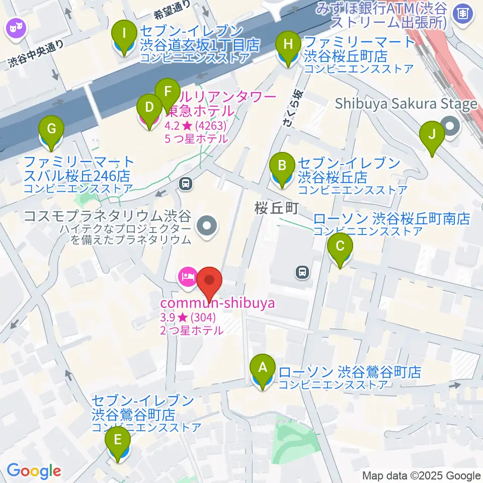 アダマンツミュージック周辺のコンビニエンスストア一覧地図