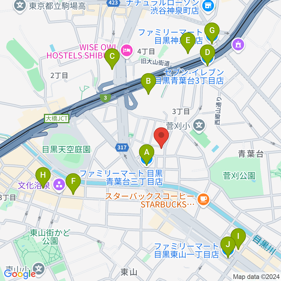 マルニスタジオ周辺のコンビニエンスストア一覧地図