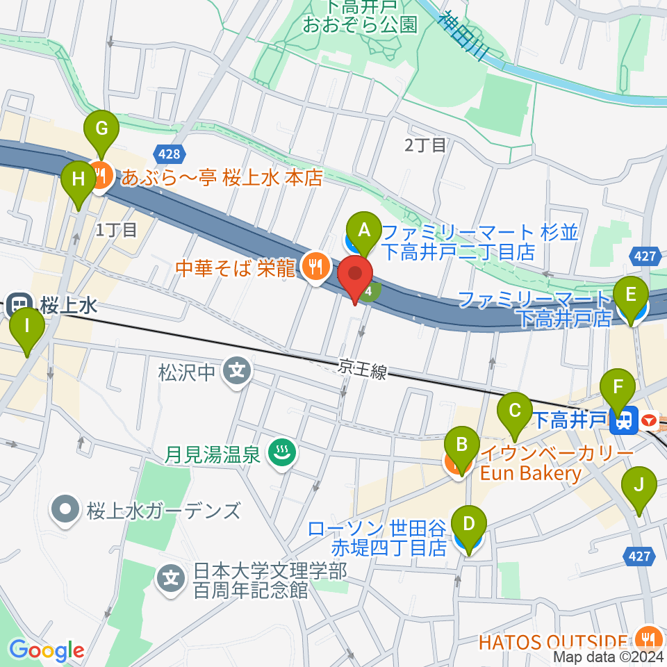 G-ROKSスタジオ周辺のコンビニエンスストア一覧地図