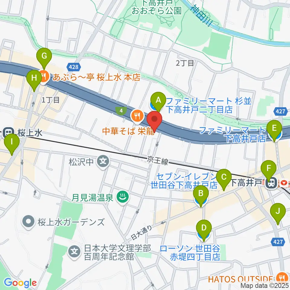 G-ROKSスタジオ周辺のコンビニエンスストア一覧地図