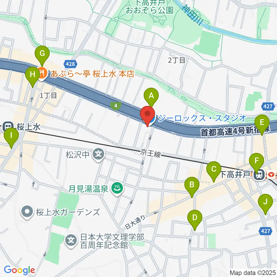 G-ROKSスタジオ周辺のコンビニエンスストア一覧地図