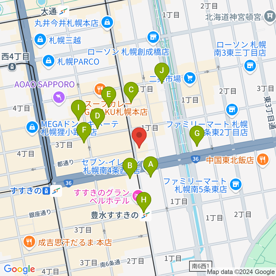 パワースレイブスタジオ周辺のコンビニエンスストア一覧地図