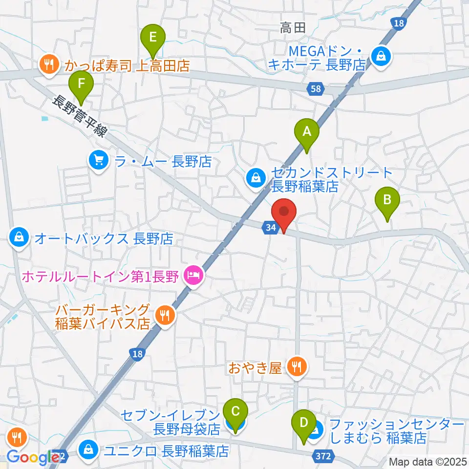 サンピアン長野店周辺のコンビニエンスストア一覧地図