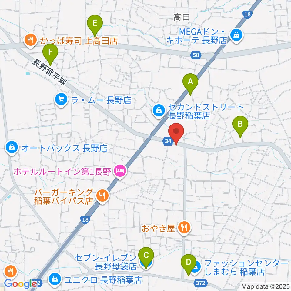 サンピアン長野店周辺のコンビニエンスストア一覧地図