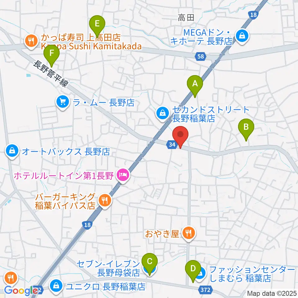 サンピアン長野店周辺のコンビニエンスストア一覧地図