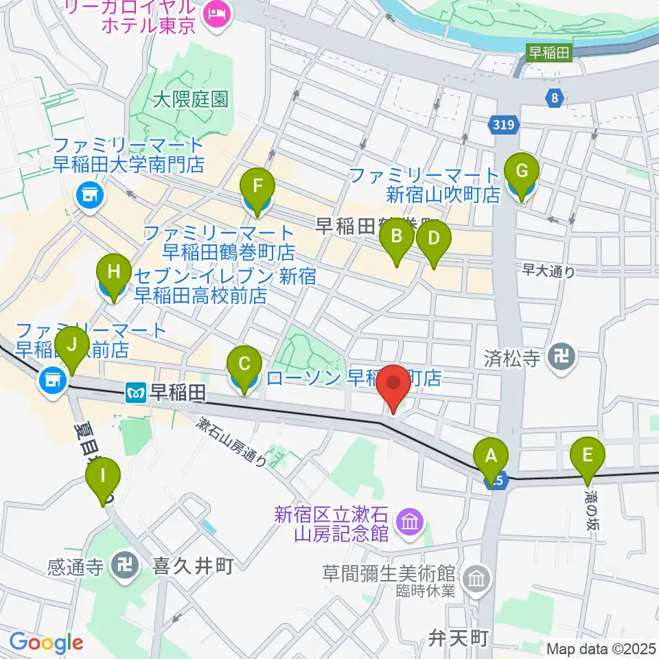 ヨシオ弦楽器周辺のコンビニエンスストア一覧地図