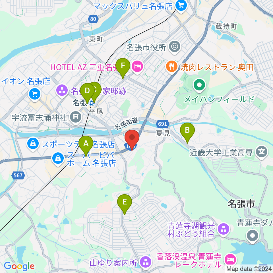 ピアノの山口周辺のコンビニエンスストア一覧地図