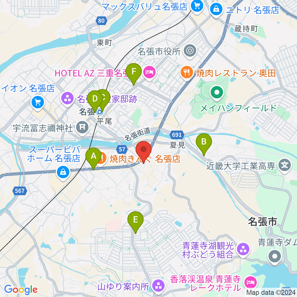 ピアノの山口周辺のコンビニエンスストア一覧地図