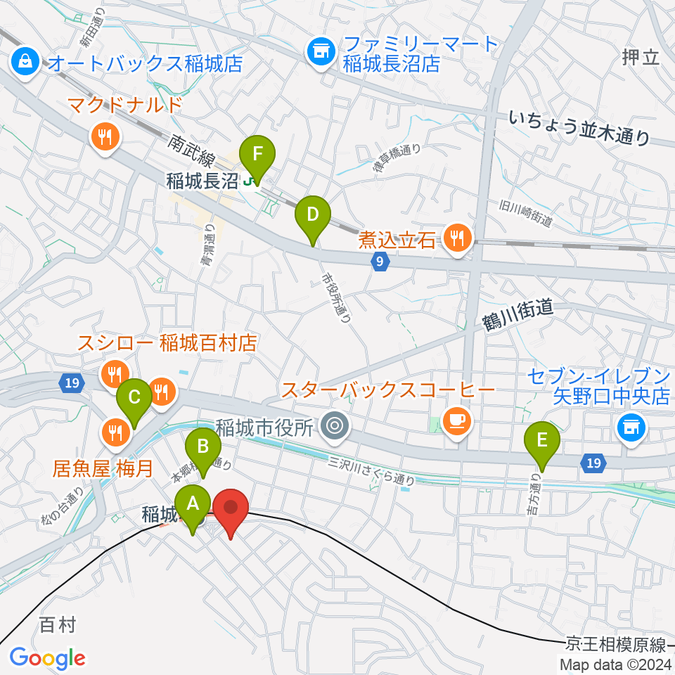 タカハシミュージックプラザ周辺のコンビニエンスストア一覧地図